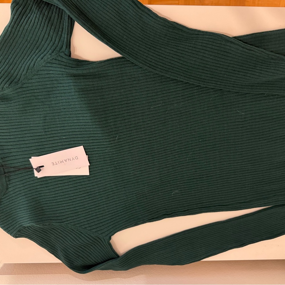 Brand new-Dynamite Teal Ribbed Knit Top